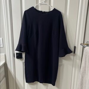 Ann Taylor Dark Blue Long Sleeve Dress